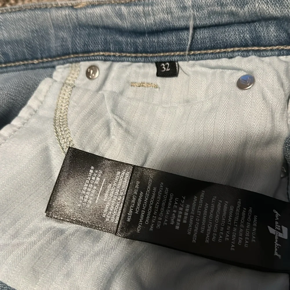 NWT 7 For All Mankind Cuffed Mid Roll Shorts 32 Broken Twill Coco Prive 7FAM - Picture 10 of 11